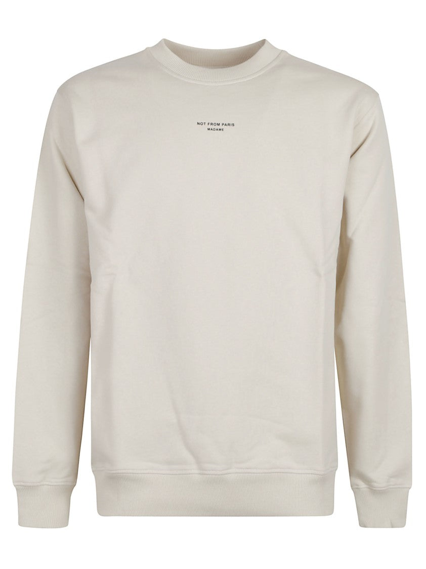 Drôle De Monsieur Minimalist Classic Slogan Cotton Sweatshirt