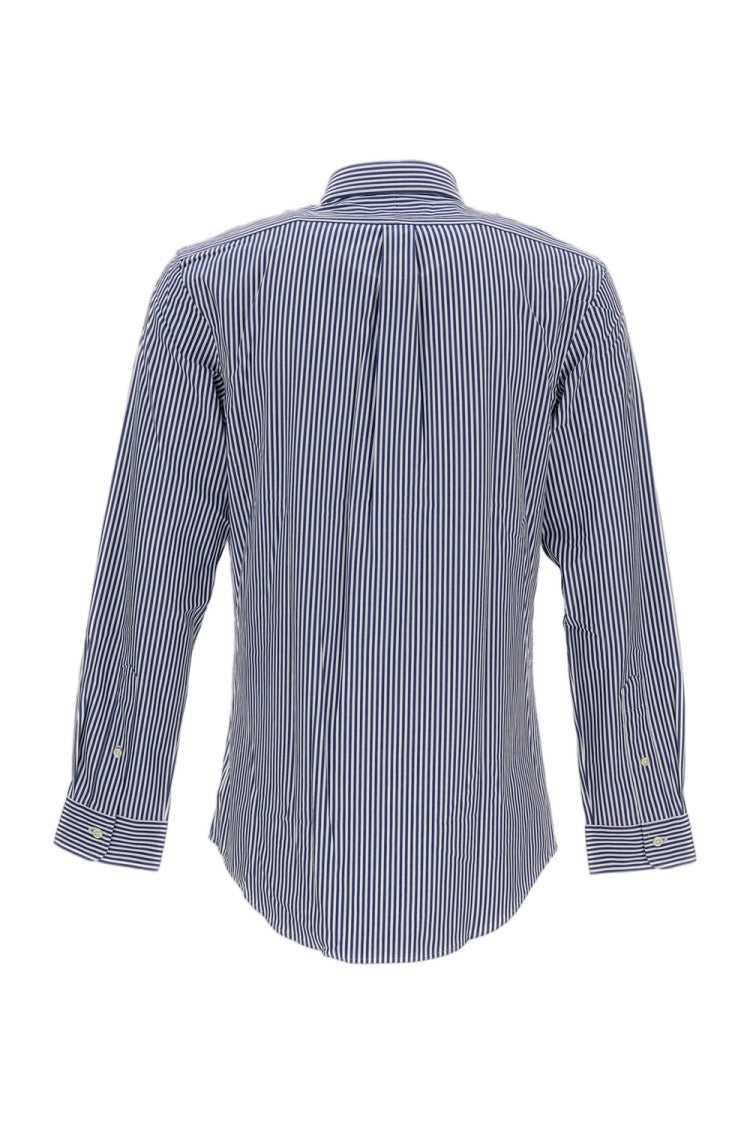 Polo Ralph Lauren White Blue Stretch Cotton Striped Shirt