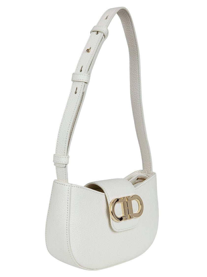 Ferragamo Structured Shoulder Bag With Gold-Tone Gancini Detail