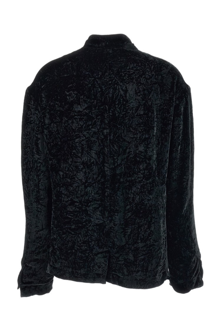 Meta Campania Black Julian Stand Collar Crinkled Velvet Jacket