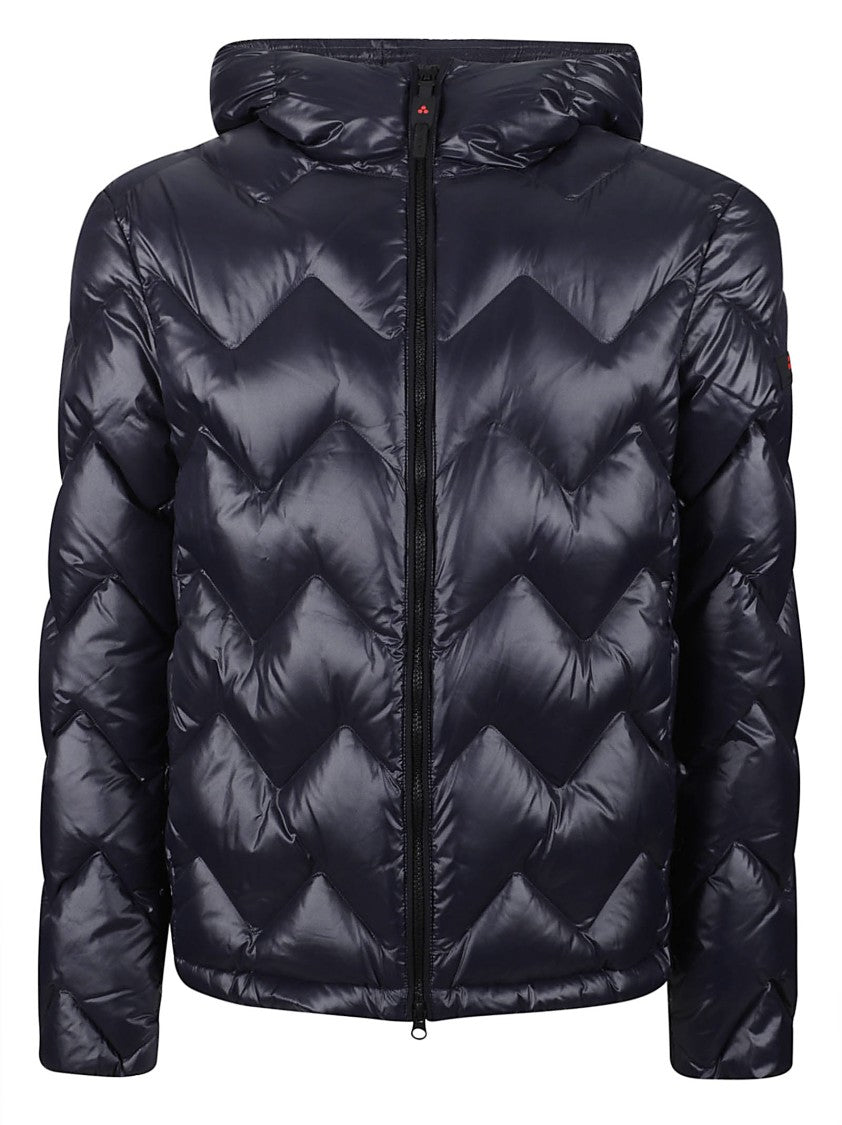 Peuterey Quilted Chevron Pattern Jacket With Hood