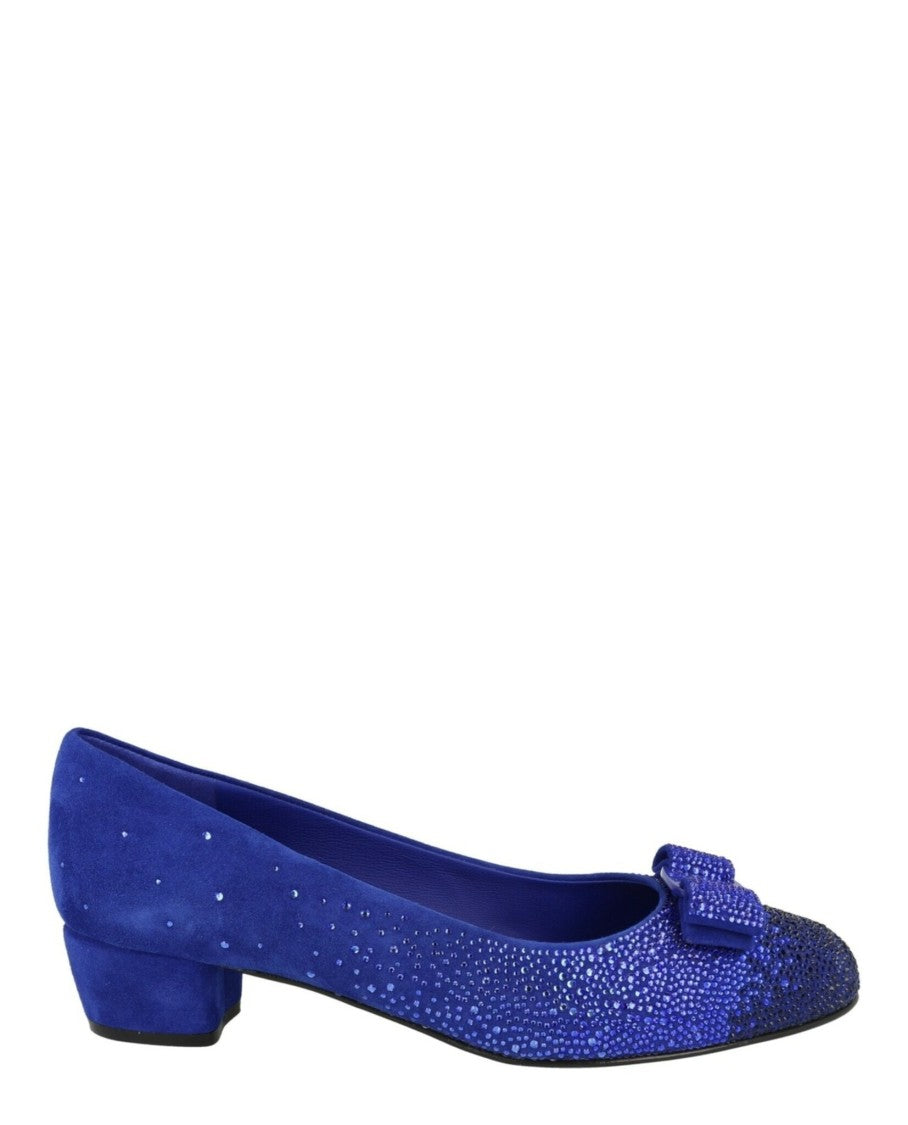 Ferragamo Vara Crystal-Embellished Pumps