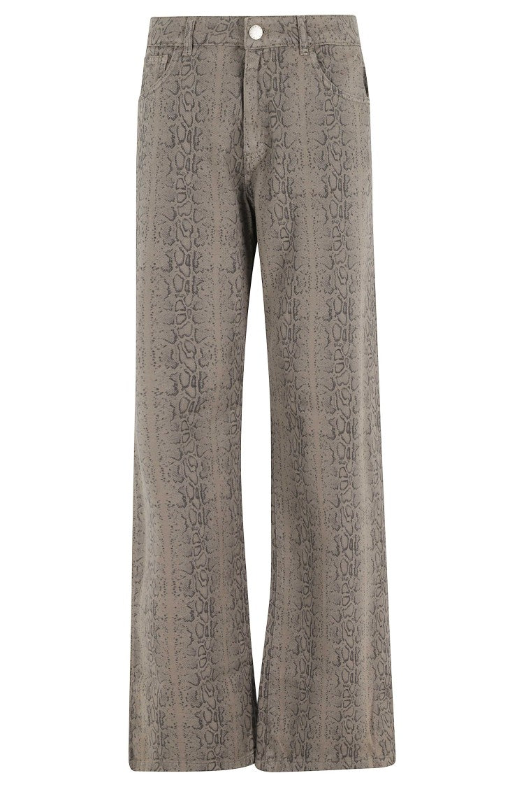 Federica Tosi Brown Python Denim Five-Pocket Cotton Jeans