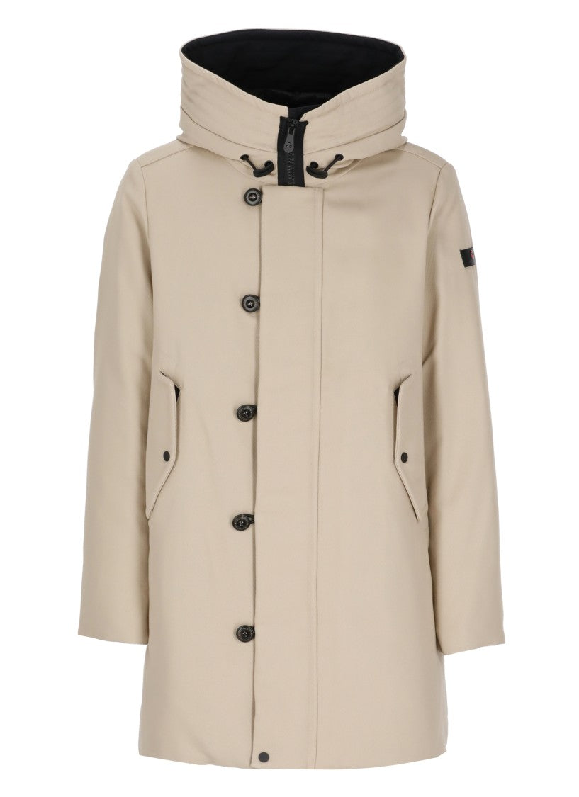 Peuterey Beige Kasa Hooded Long Down Jacket