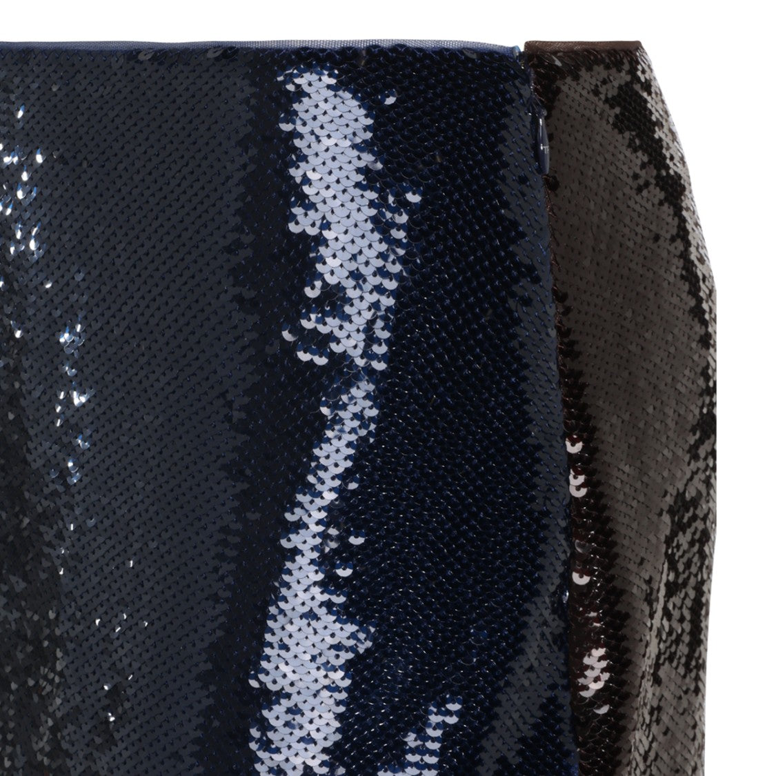 Tom Ford Blue Sequins Hidden Zip Midi Skirt