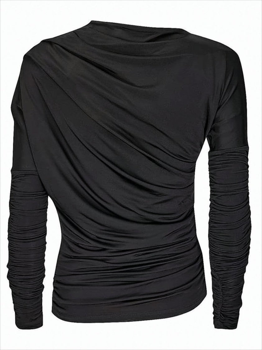 Ganni Long-Sleeve Fitted Top