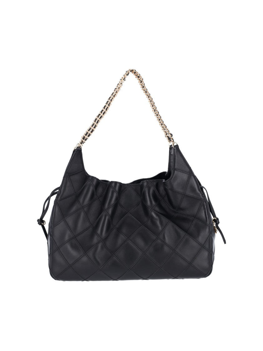 Tory Burch Black Fleming Chain Lambskin Tote Bag