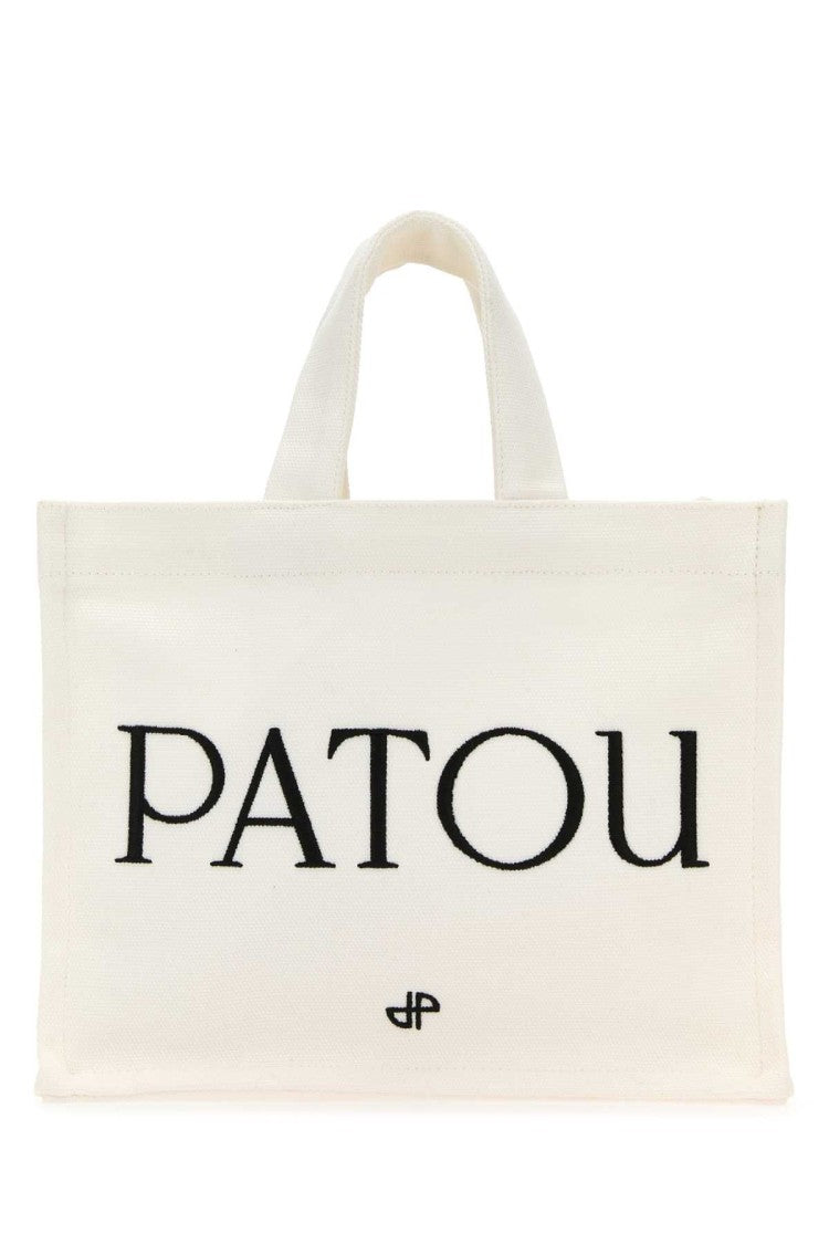 Patou White Canvas Small Tote Patou Shopping Bag