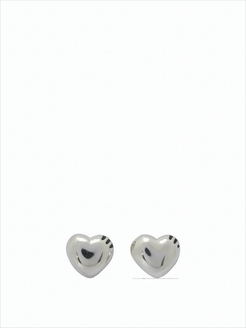 Humanmade Heart-Shaped Polished Silver Stud Earrings