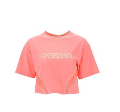 Fendi Cropped Relaxed Fit T-Shirt