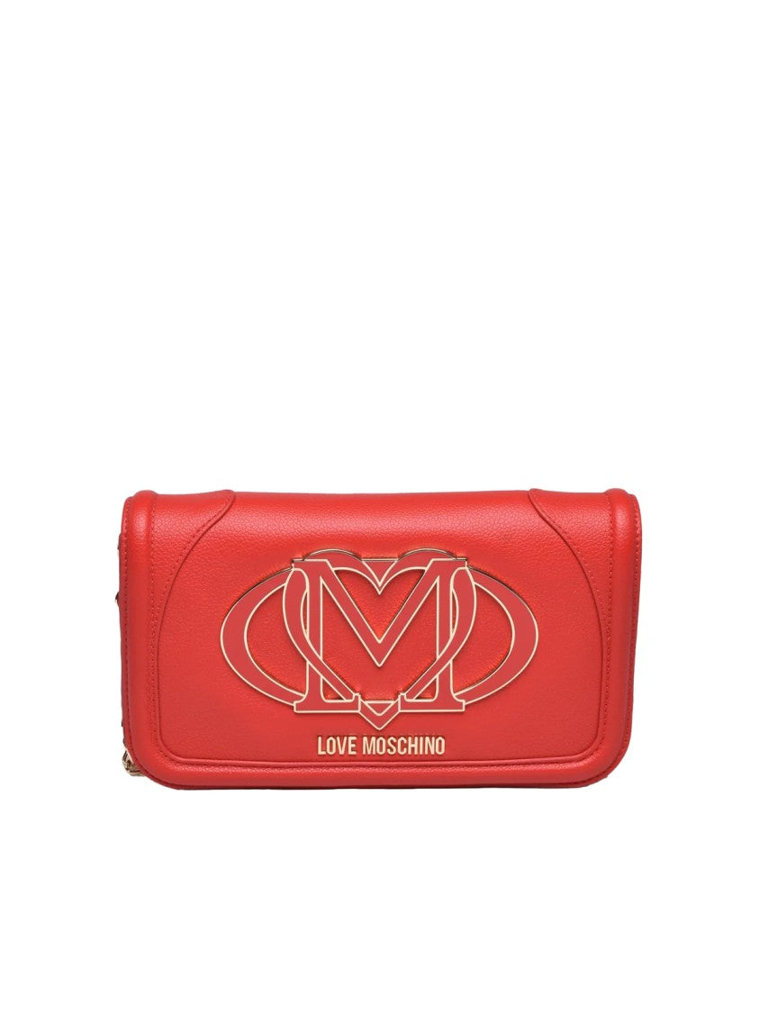 Love Moschino Rectangular Crossbody Bag With Embossed Logo And Chain Strap