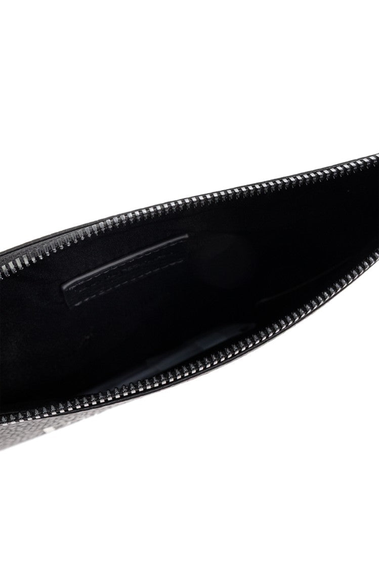 Emporio Armani Textured Leather Hand Bag With Bold Logo Prints