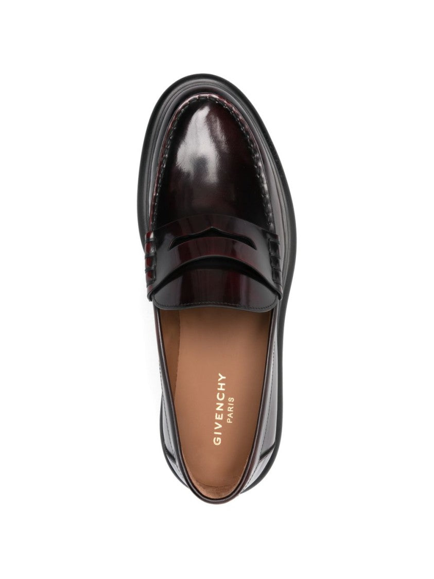 Givenchy Bordeaux Silk And Nylon Pointed Flats