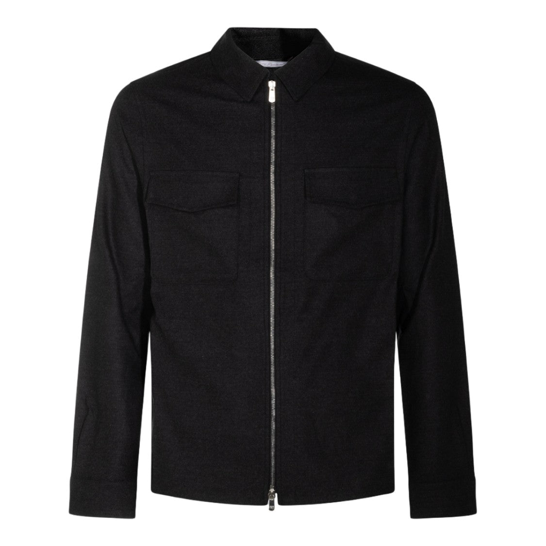 Marco Pescarolo Minimalist Black Jacket With Front Zipper