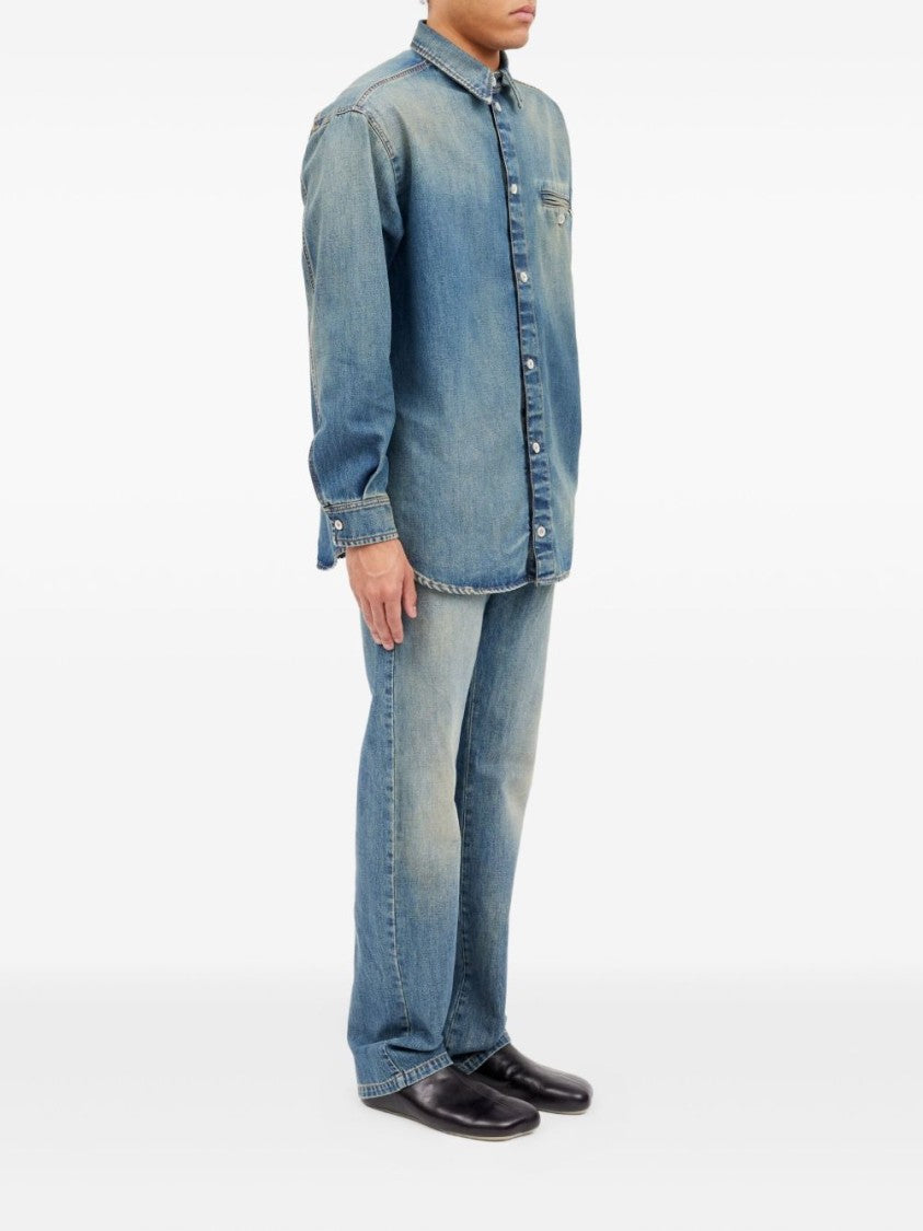 Mm6 By Maison Margiela Denim Shirt With Vintage Wash