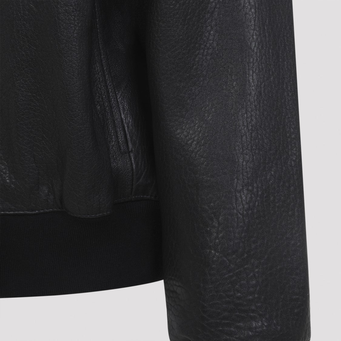 Studio Nicholson Lamb Leather Jacket With High Collar And Ribbed Details