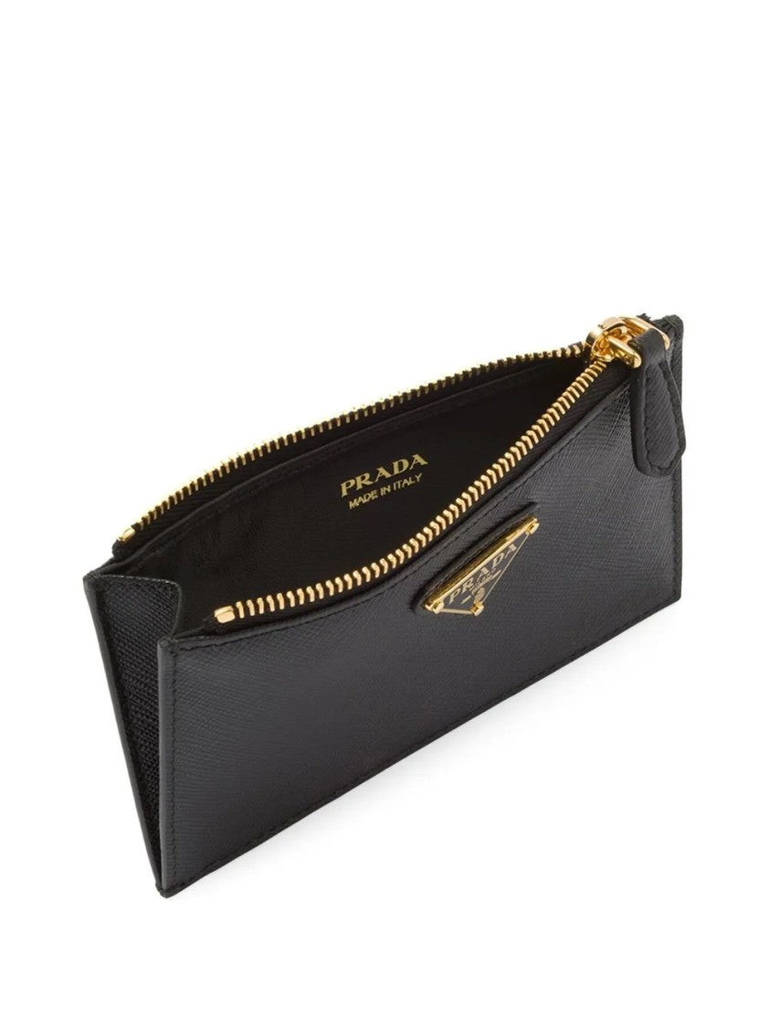 Prada Leather Logo-Plaque Card Holder