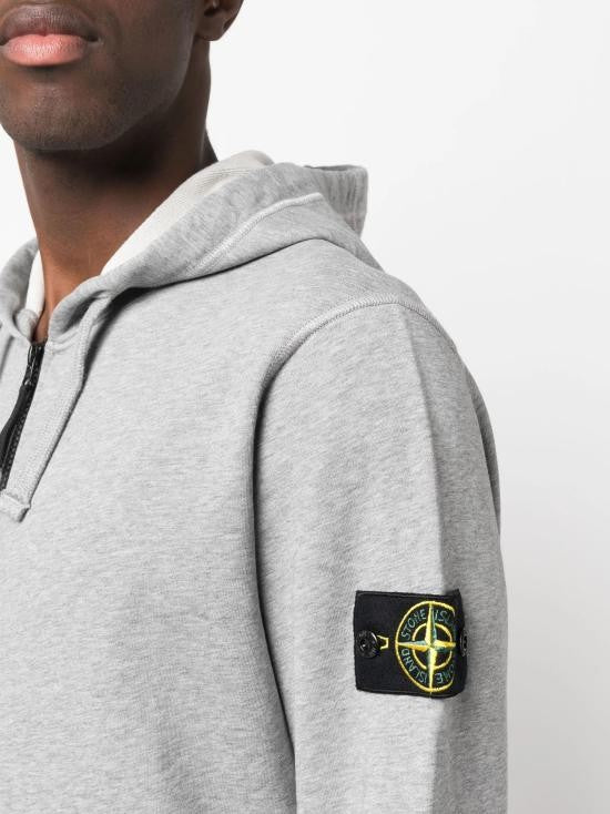 Stone Island Organic Cotton Fleece Zip-Up Hoodie