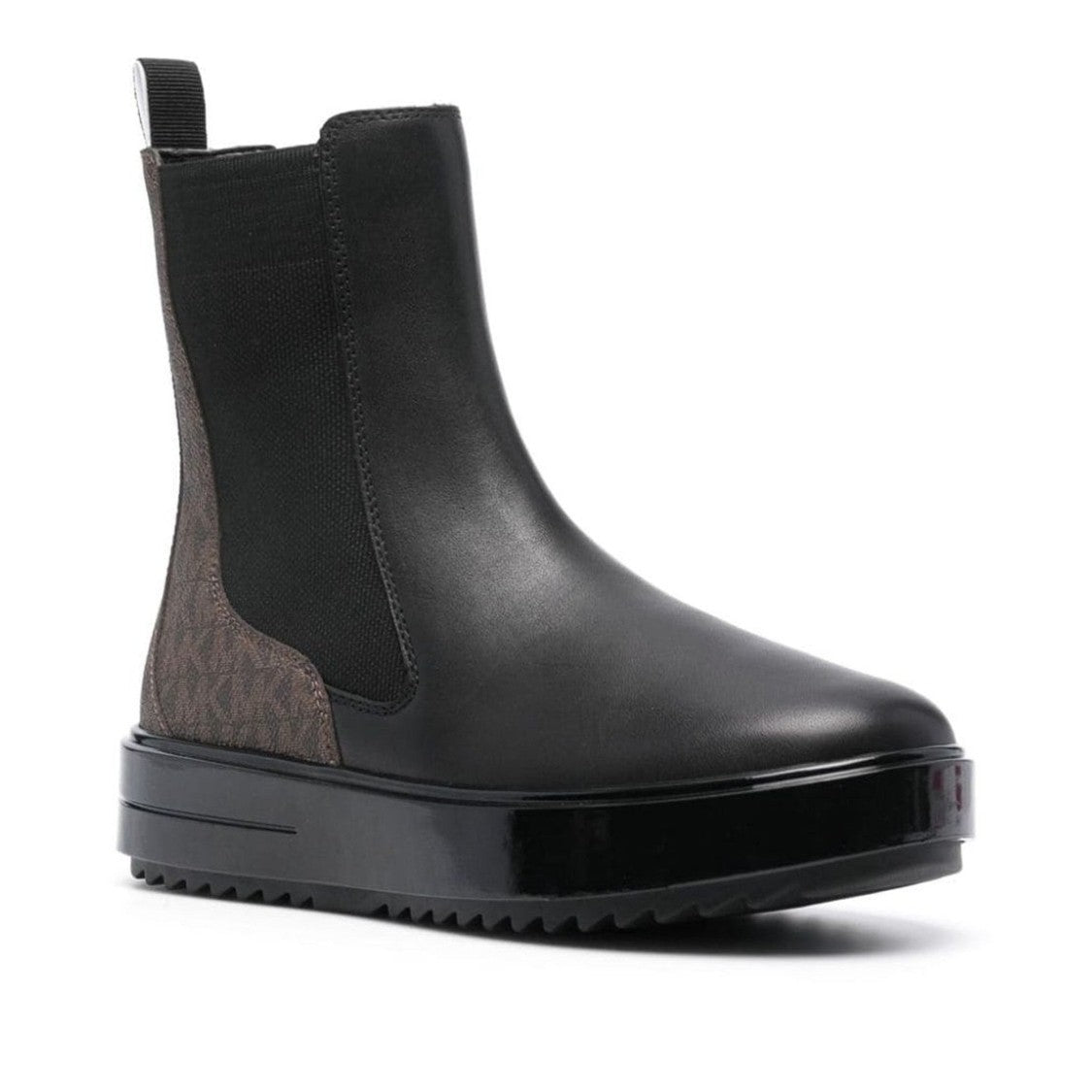 Michael Kors Black Emmett Leather Elastic Side Panel Boots