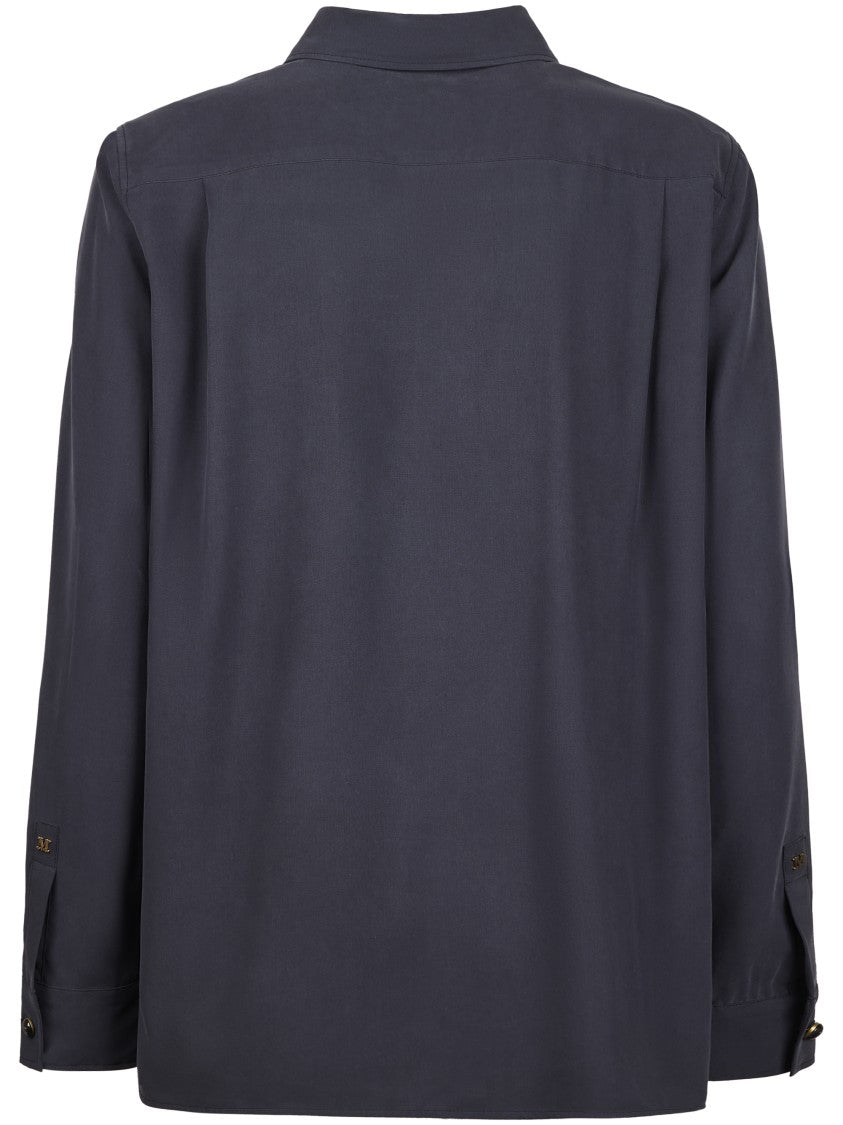 Max Mara Long-Sleeved Silk Shirt With Classic Collar