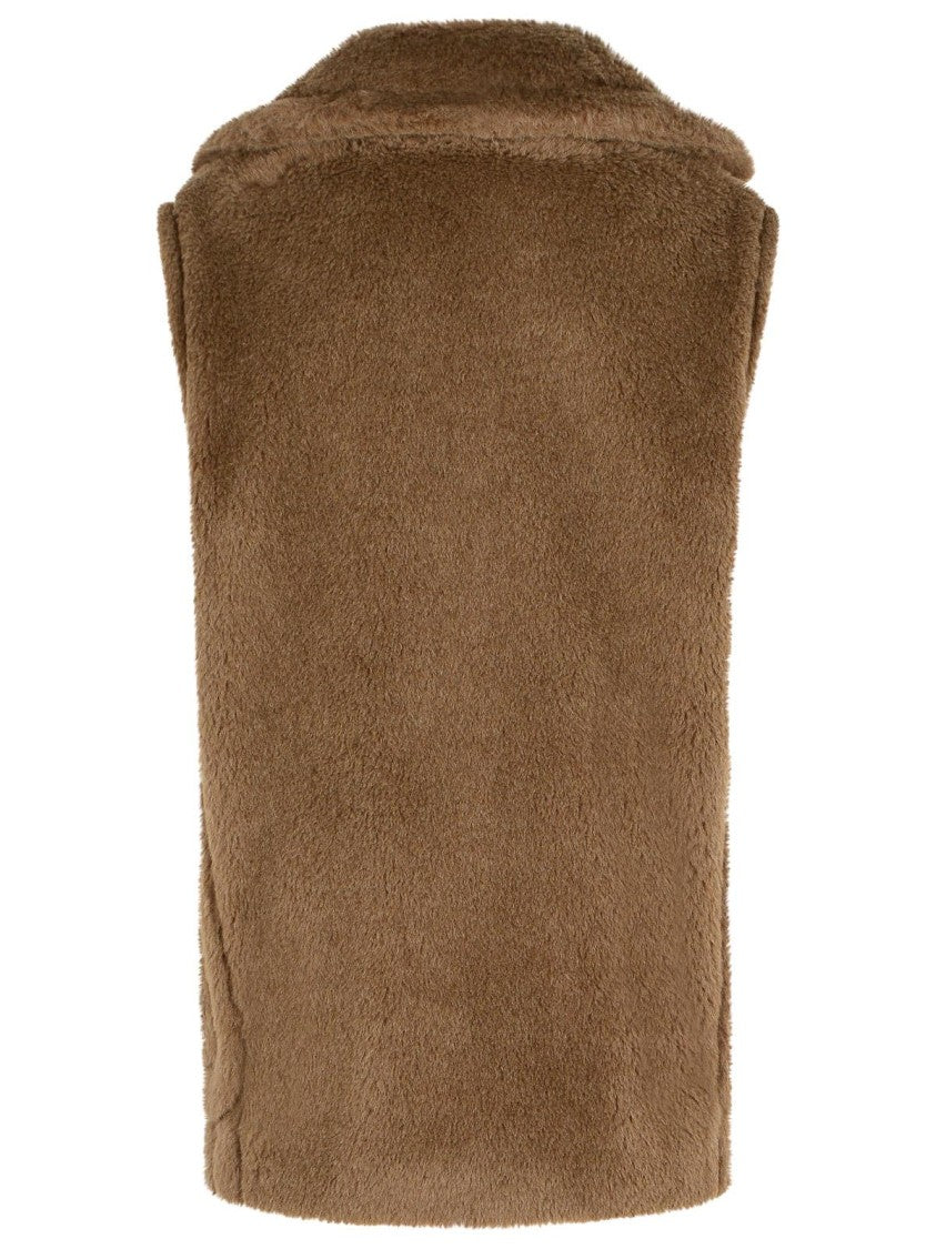 Max Mara 'Bormida 1234' 'Teddy' Vest In Alpaca And Brown Wool