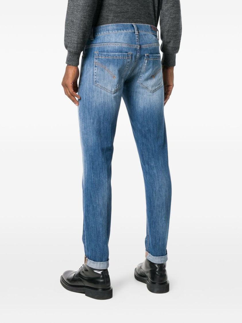 Dondup Classic Straight-Leg Denim Jeans With Distressed Finish