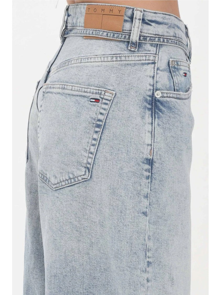 Tommy Jeans Light Blue Cotton-Blend Loose Jeans