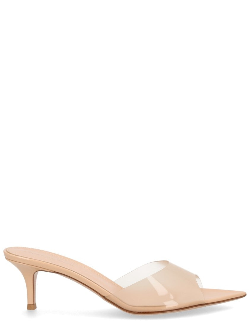 Gianvito Rossi Elle Pointed Toe Nude Mules