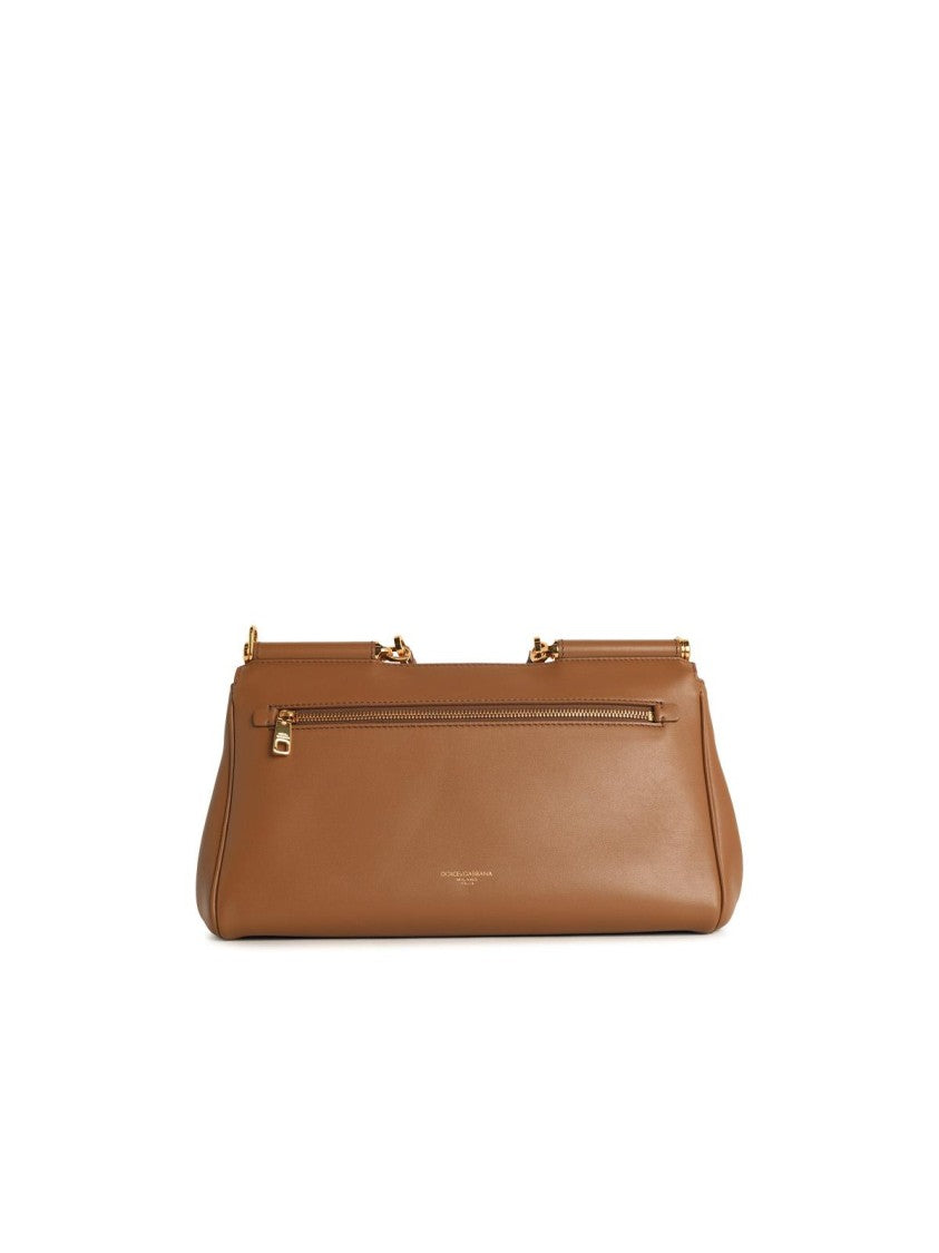 Dolce & Gabbana 'My Sicily' Calf Leather 'Plongé' Caramel Handbag