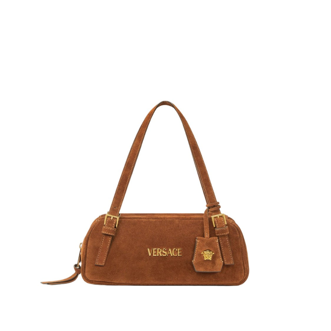 Versace Brown Suede Logo Bag