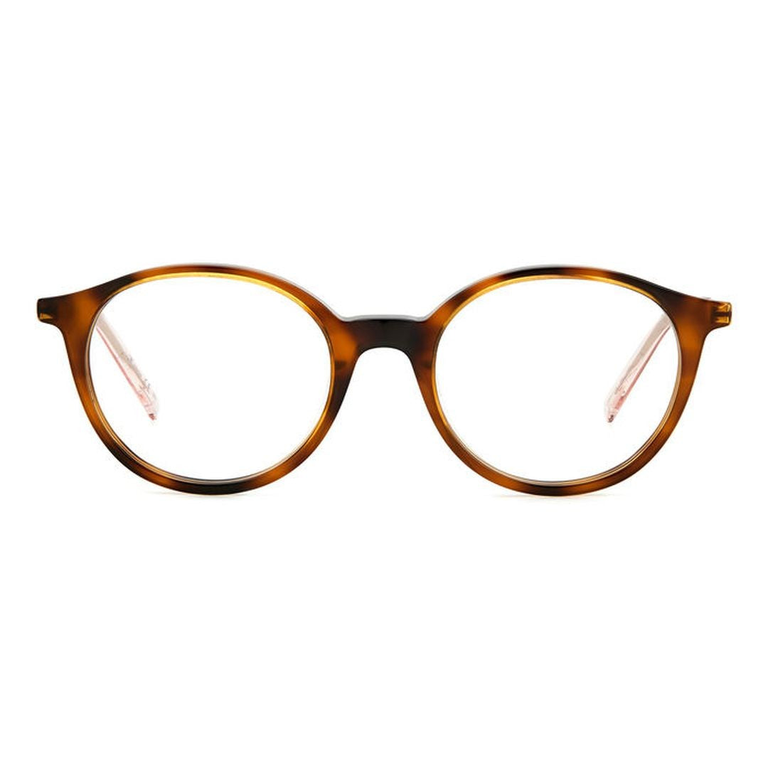 M Missoni Mmi 0122 Tortoiseshell Acetate Round Eyeglasses With Metallic Temples