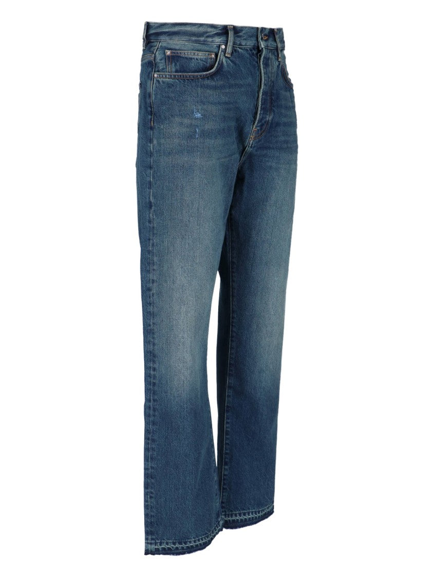 Amiri Distressed Straight Jeans – Blue