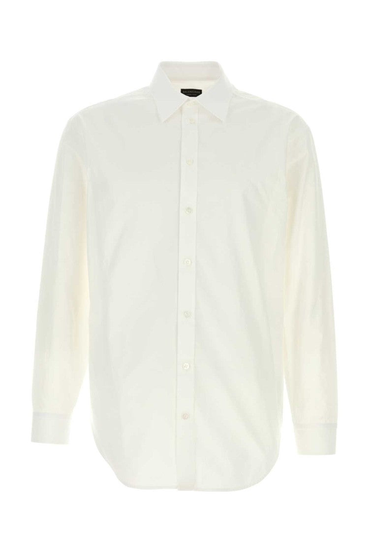 Balenciaga Crisp White Poplin Shirt With Button-Down Front