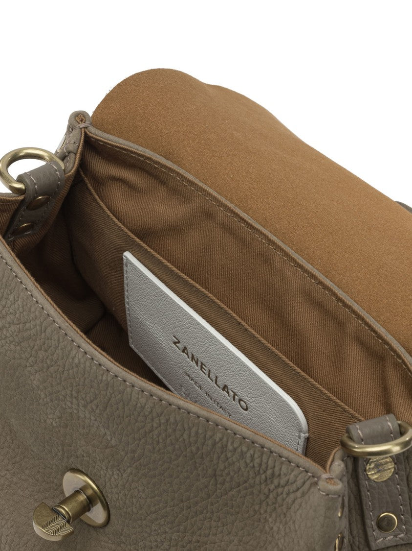 Zanellato Brown Textured Leather Shoulder Bag
