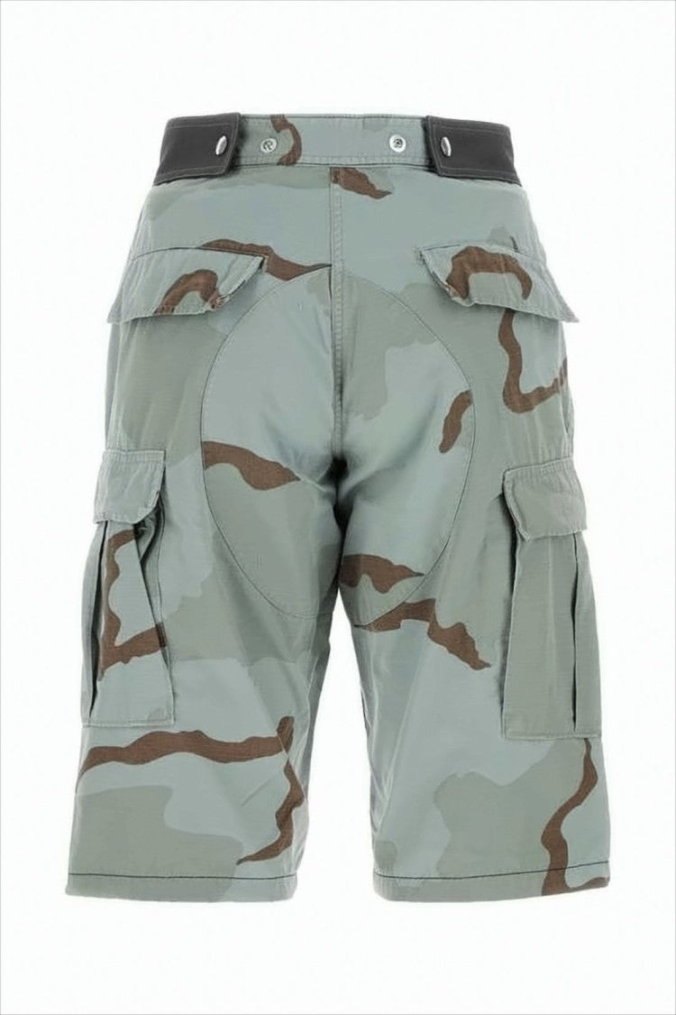 Oamc Camouflage Cargo Shorts With Structured Waistband