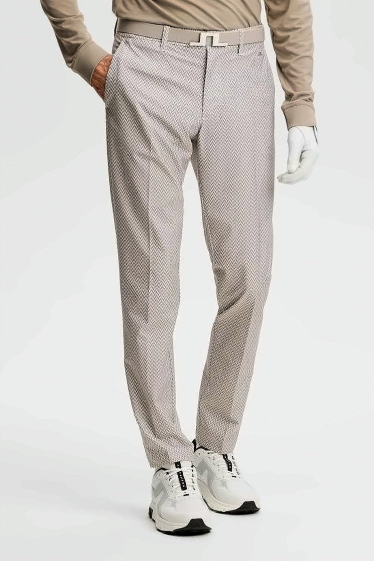 J Lindeberg Tailored Straight Pants With Herringbone Pattern