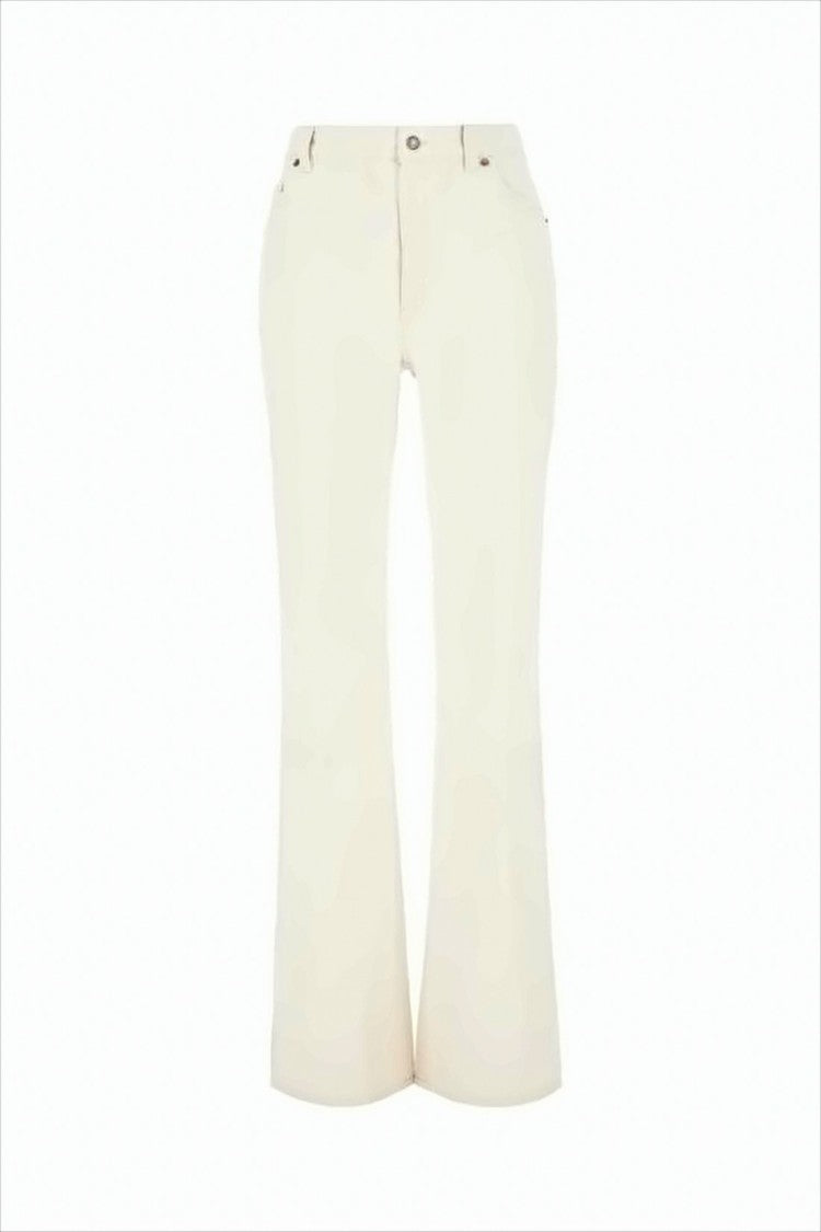 Saint Laurent High-Waisted Flared Denim Pants With Classic Five-Pocket Design