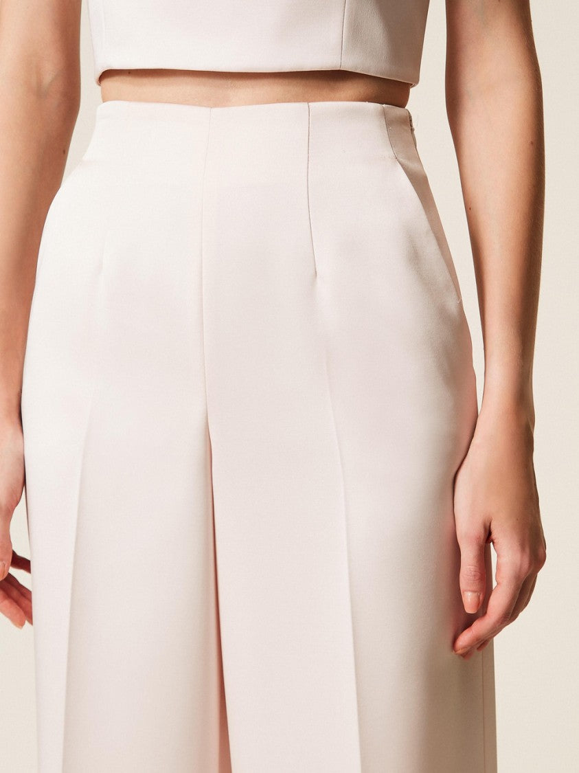 Twin-Set Wide-Leg Palazzo Pants With Fluid Silhouette