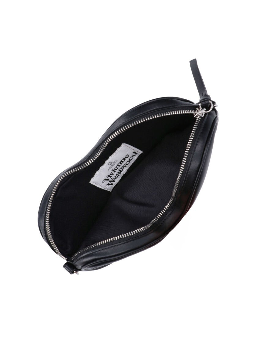 Vivienne Westwood Alexa Heart Orb Black Shoulder Bag