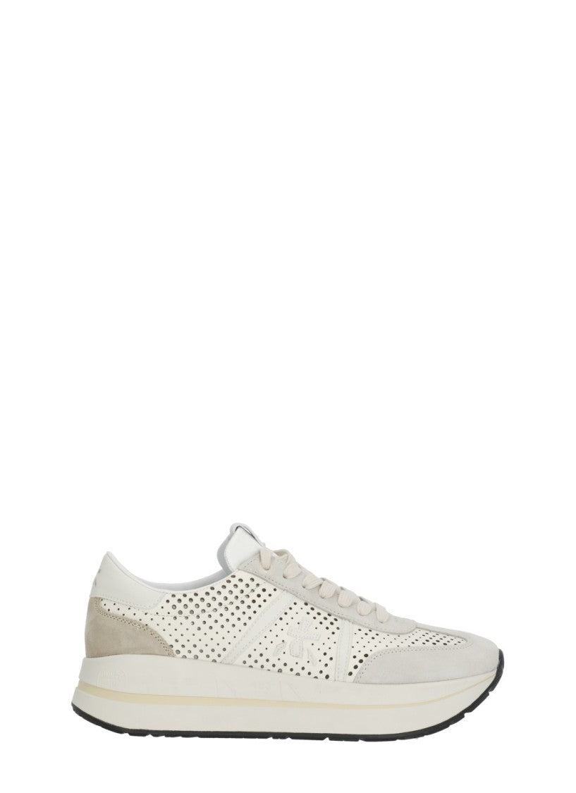 Premiata Ivory Bethcoin 8171 Perforated Sneakers