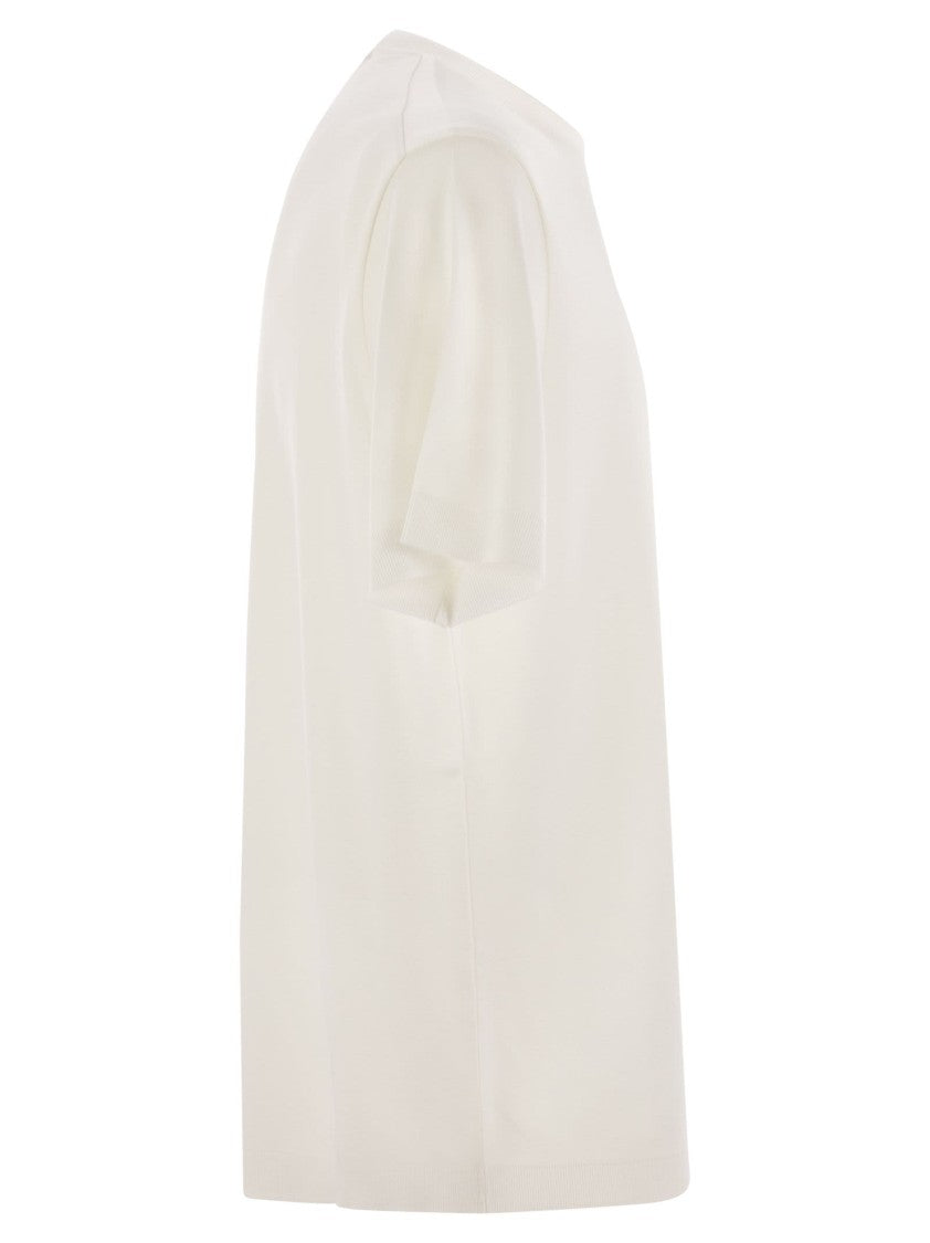 Herno Double-Layered Cotton Pique T-Shirt With Ribbed Detailing