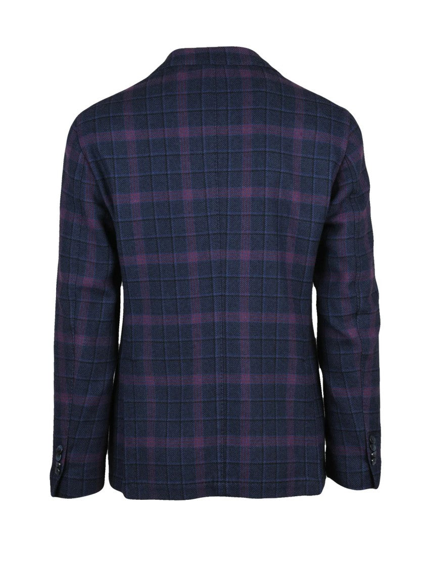 L.B.M. 1911 Rounded Button-Closure Casual Jacket In Rich Purple