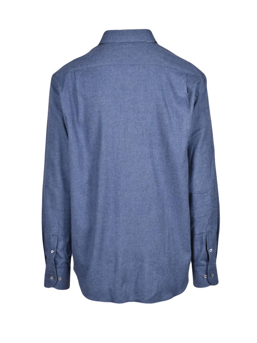 Paul & Shark Blue Cotton Flannel Shirt