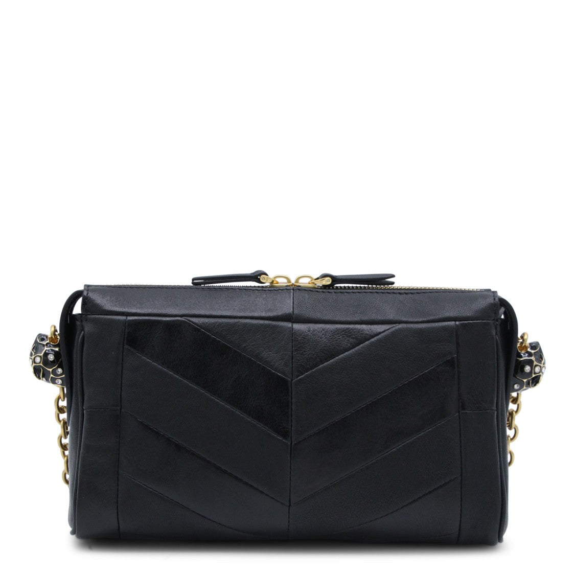 Valentino Garavani Chevron Quilted Black Leather Handbag