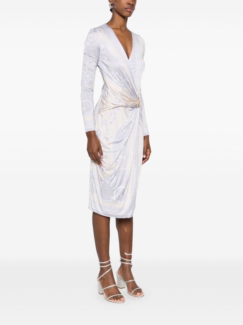 Versace Knee-Length Dress With Medusa Safety Pin Detail