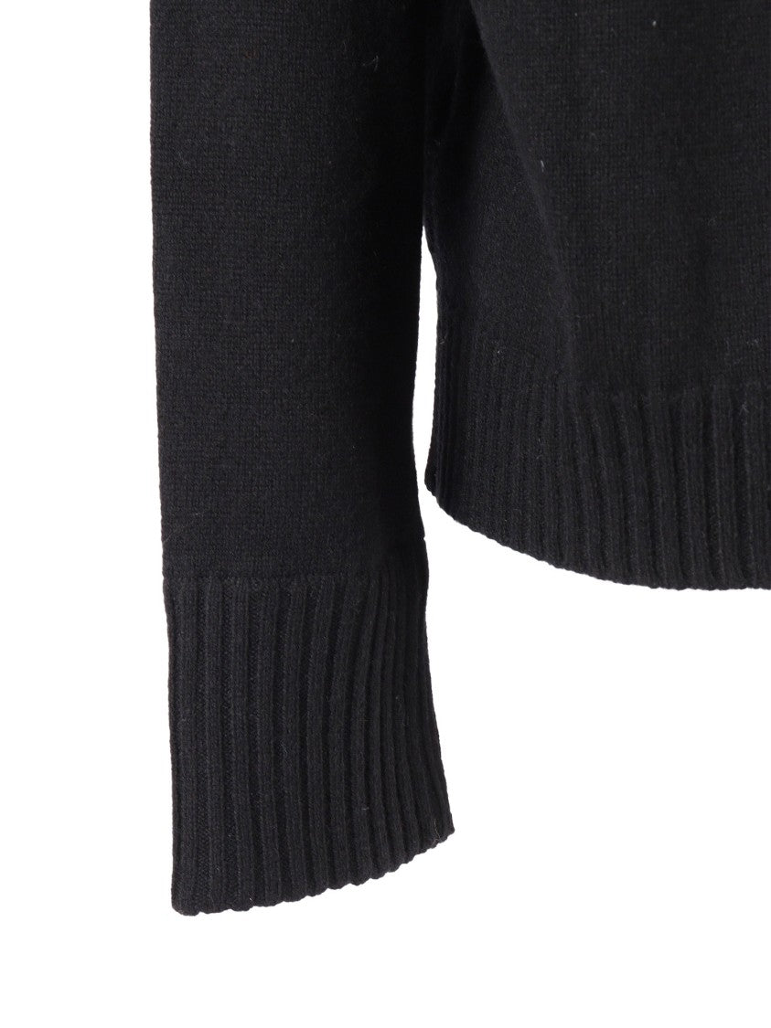 Kangra Cashmere Knit Pullover With Rhinestone Trim And Relaxed Fit