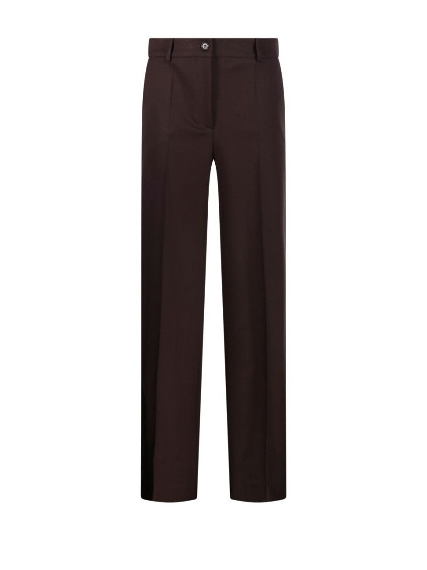 Parosh Tailored Brown Trousers With Mid-Rise Waist And Straight Legs