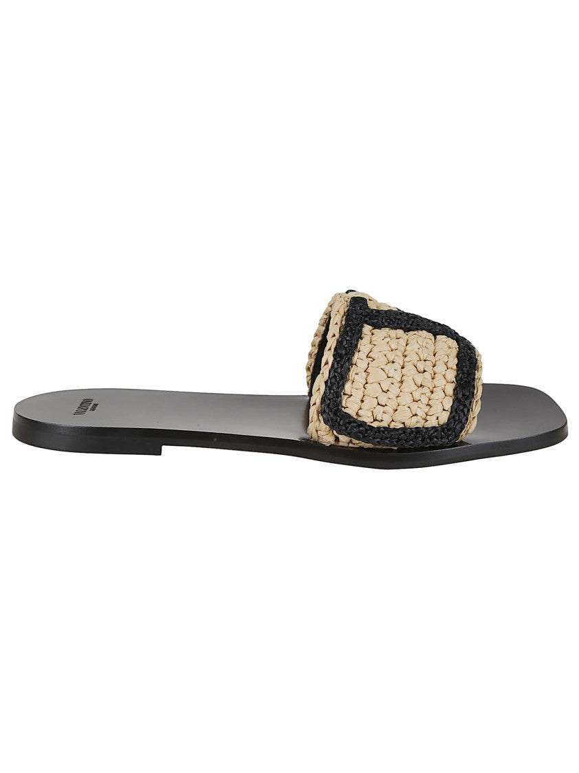 Valentino Garavani Slide Viva Superstar Raffia Sandal