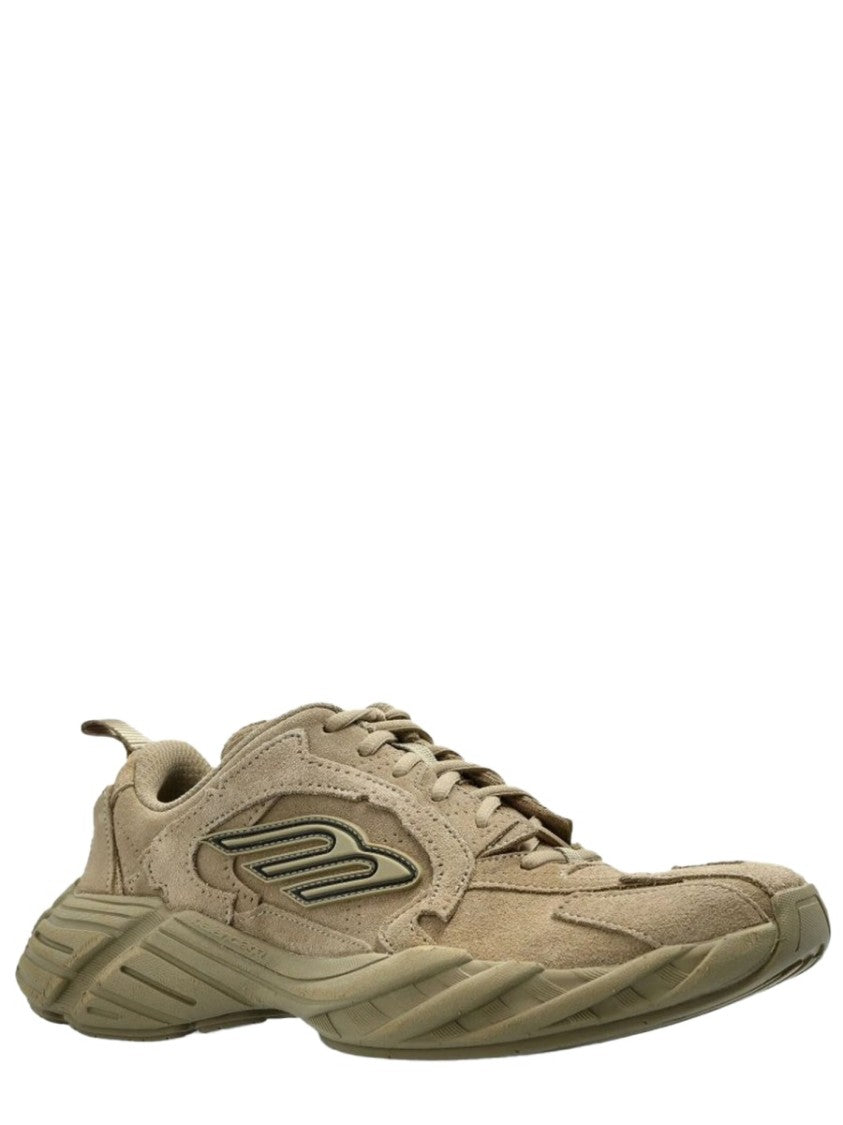 Balenciaga Monday Suede Layered Leather Sneakers