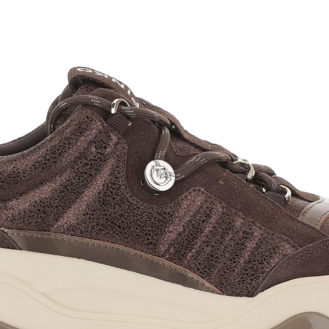 Pinko Brown Athena Leather Sneakers